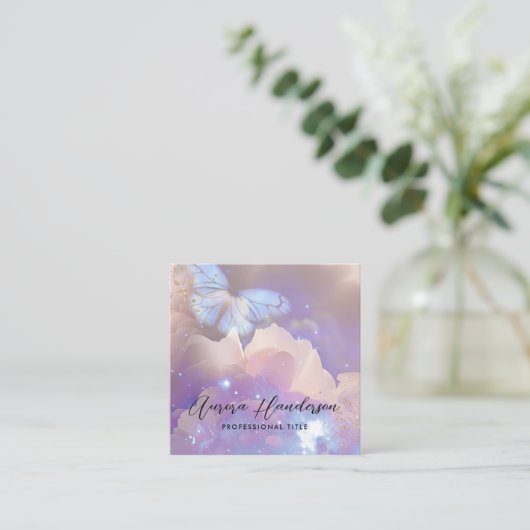 Ethereal Peony Butterfly Telefonnummerkarte (Stehend Vorderseite)