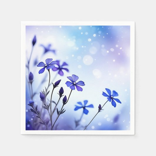 Ethereal Periwinkle Floral Watercolor Serviette (Vorderseite)