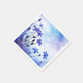 Ethereal Periwinkle Floral Watercolor Serviette (Ecke)