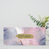 Ethereal Periwinkle Pink Gold Geschenkgutschein Einladung (Stehend Vorderseite)