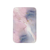 Ethereal Periwinkle Pink & Gold Inky Fantasy Glam Badematte (Vorderseite Vertikal)