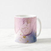 Ethereal Periwinkle Pink & Gold Inky Fantasy Glam Kaffeetasse (VorderseiteRechts)