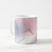 Ethereal Periwinkle Pink & Gold Inky Fantasy Glam Kaffeetasse (Vorderseite Links)