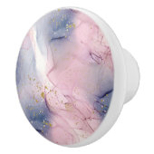 Ethereal Periwinkle Pink & Gold Inky Fantasy Glam Keramikknauf (Rechts)