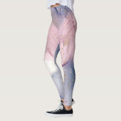 Ethereal Periwinkle Pink & Gold Inky Fantasy Glam Leggings (Links)