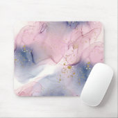 Ethereal Periwinkle Pink & Gold Inky Fantasy Glam Mousepad (Mit Mouse)