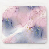 Ethereal Periwinkle Pink & Gold Inky Fantasy Glam Mousepad (Vorne)