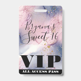 Ethereal Periwinkle Pink Gold Inky Fantasy VIP Ausweis