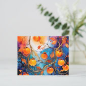 Ethereal Persimmon Fruchtalkohol Tinte Postkarte (Stehend Vorderseite)