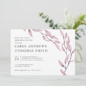 Ethereal Pink Chic Botanische Probe Abendessen Einladung (Stehend Vorderseite)