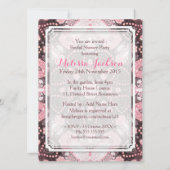 Ethereal Pink Geometric Mandala Boho Brautparty Einladung (Rückseite)