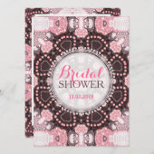 Ethereal Pink Geometric Mandala Boho Brautparty Einladung (Vorne/Hinten)