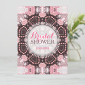 Ethereal Pink Geometric Mandala Boho Brautparty Einladung (Stehend Vorderseite)