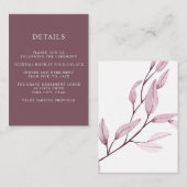 Ethereal Pink WEDDING Hotel Details Unterkunft Begleitkarte (Vorne/Hinten)
