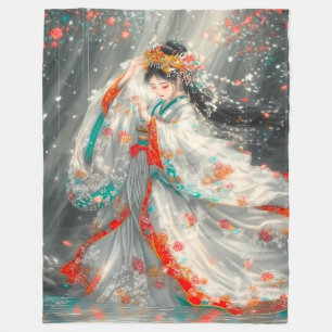 Ethereal Prinzessin in einem Fantasy-Garten Fleecedecke