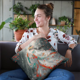 Ethereal Prinzessin in einem Fantasy-Garten Kissen