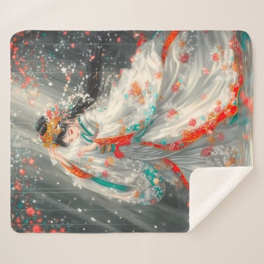 Ethereal Prinzessin in einem Fantasy-Garten Sherpadecke (Vorderseite (Horizontal))