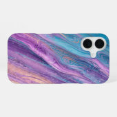 Ethereal Purple & Turquoise Marble Art Phone Case iPhone 16 Hülle (Rückseite (Horizontal))
