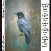 Ethereal Raven, Textured Background EQ8L Decoupage Seidenpapier