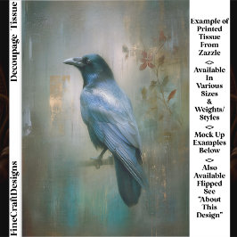 Ethereal Raven, Textured Background EQ8L Decoupage Seidenpapier