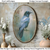 Ethereal Raven, Textured Background EQ8R Decoupage Seidenpapier