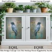 Ethereal Raven, Textured Background EQ8R Decoupage Seidenpapier