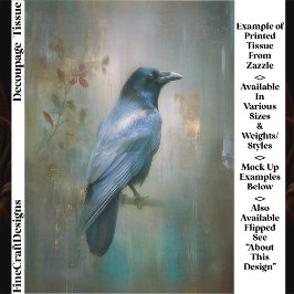 Ethereal Raven, Textured Background EQ8R Decoupage Seidenpapier