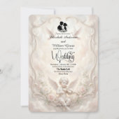 Ethereal Rococo Heavenly Cherub Clouds Wedding Einladung (Vorderseite)