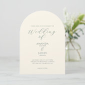 Ethereal romantic modern floral wedding einladung (Stehend Vorderseite)