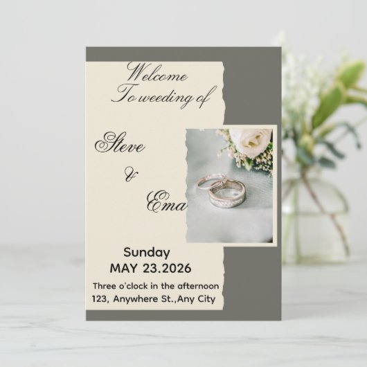 Ethereal Romantic Wedding Invitation | Soft & Time Einladung (Stehend Vorderseite)