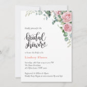 Ethereal Rosa Rose Brautparty Einladung (Vorderseite)