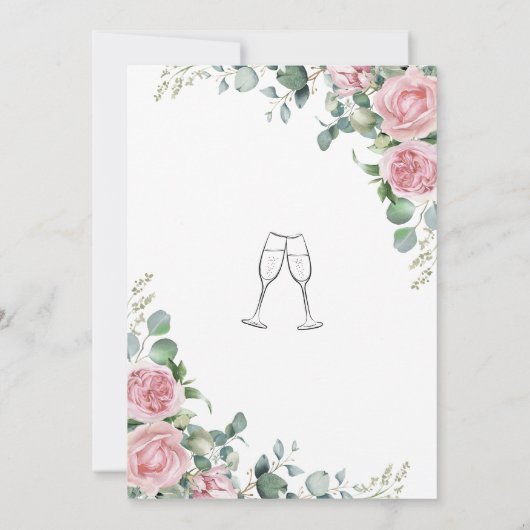 Ethereal Rosa Rose Brautparty Einladung (Rückseite)