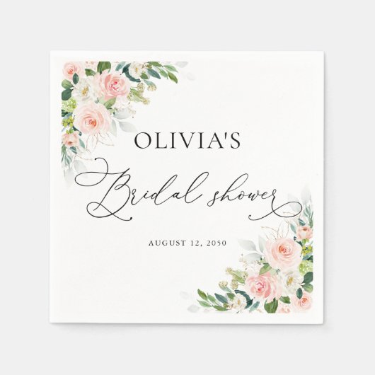 Ethereal Rosa Roses Brautparty Napkins Serviette (Vorderseite)