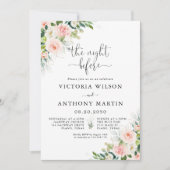 Ethereal Rosa Roses Probe Abendessen Einladung (Vorderseite)