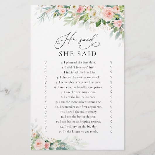 Ethereal Rosenrosen Brautparty Spiel (Vorderseite)