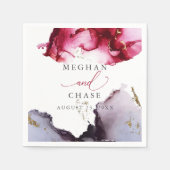 Ethereal Ruby Red und Lila Abstrakte Napkins Serviette (Vorderseite)