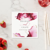 Ethereal Ruby Red und Pink Abstrakt Napkins Serviette (Beispiel)