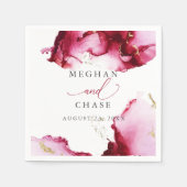 Ethereal Ruby Red und Pink Abstrakt Napkins Serviette (Vorderseite)
