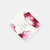Ethereal Ruby Red und Pink Abstrakt Napkins Serviette (Ecke)