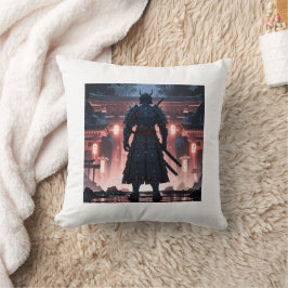 Ethereal Samurai: Misty Guardian Pillow Kissen