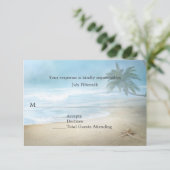 Ethereal Sandy Beach Wedding RSVP Card (Stehend Vorderseite)