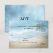 Ethereal Sandy Beach Wedding RSVP Card Karte (Vorne/Hinten)