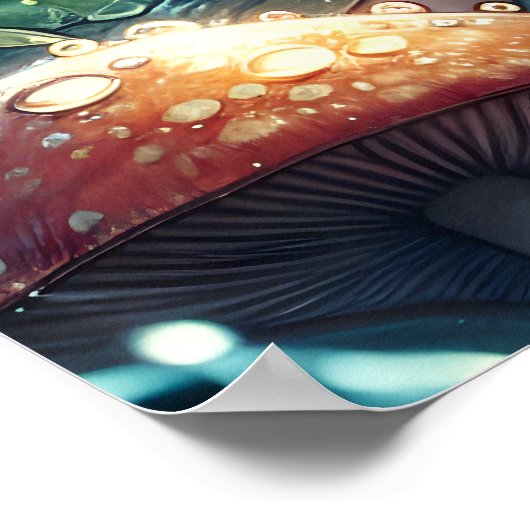 Ethereal Schlaf auf einem Pilz Poster (Ecke)