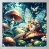 Ethereal Schlaf auf einem Pilz Poster (Vorne)