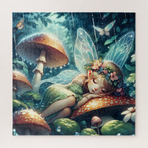 Ethereal Schlaf auf einem Pilz Puzzle