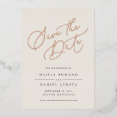 Ethereal Script Foil Save the Date Card Folieneinladung (Vorderseite)