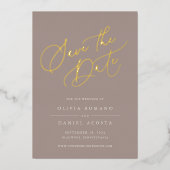 Ethereal Script Foil Save the Date Card Folieneinladung (Vorderseite)