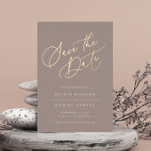 Ethereal Script Foil Save the Date Card Folieneinladung