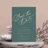 Ethereal Script Foil Save the Date Card Folieneinladung