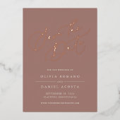 Ethereal Script Foil Save the Date Card Folieneinladung (Vorderseite)